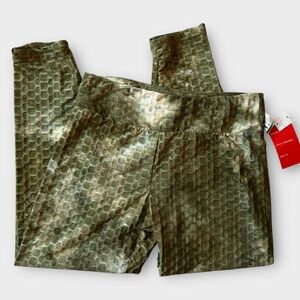 Hot Kiss Textured Green Honeycomb Leggings 3X